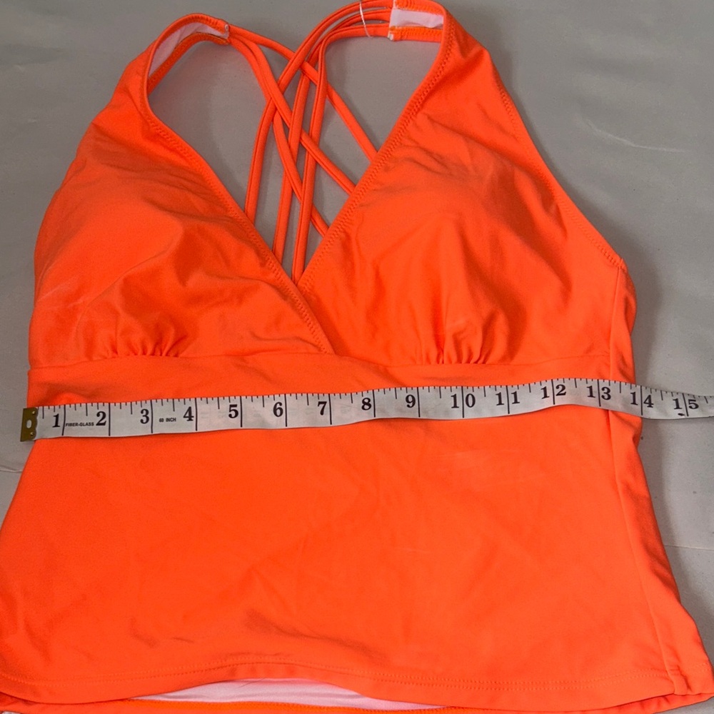 Orange Bikini Top and Floral Bottom Set New M - Picture 9 of 10
